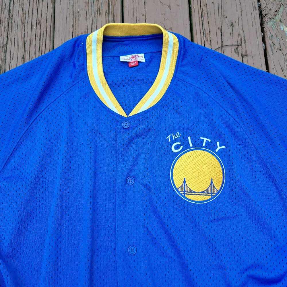 %Mitchell & Ness Golden State Warriors ( The City ) Jersey Size 4XL Men - Picture 4 of 7